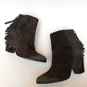 ASH Quick Fringe Distressed Suede Ankle Boots